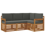 Sofa Sets 4 pcs Natural and Anthracite Solid Acacia Wood
