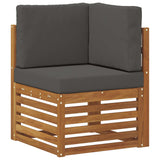 Sofa Sets 4 pcs Natural and Anthracite Solid Acacia Wood - Side View