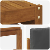 Outdoor Sofa Set with Cushion 5 pcs Natural and Anthracite - Close-Up Angle