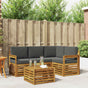 Outdoor Sofa Set 5 pcs 4-Seaters Natural and Anthracite
