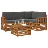 Outdoor Sofa Set with Cushion 5 pcs Natural and Anthracite - Side View
