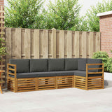 Sectional Sofa Set with Cushion 5 pcs Natural and Anthracite