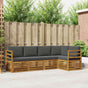 Outdoor Sofa Set 5 pcs 5-Seaters Natural and Anthracite