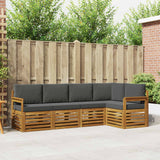 Sectional Sofa Set with Cushion 5 pcs Natural and Anthracite