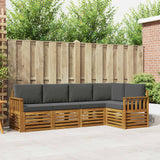 Sectional Sofa Set with Cushion 5 pcs Natural and Anthracite