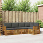 Outdoor Sofa Set 5 pcs 5-Seaters Natural and Anthracite
