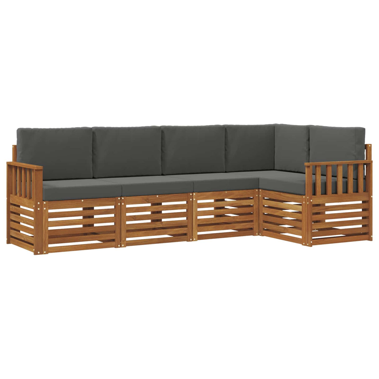 Sectional Sofa Set with Cushion 5 pcs Natural and Anthracite