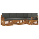 Outdoor Sofa Set 5 pcs 5-Seaters Natural and Anthracite