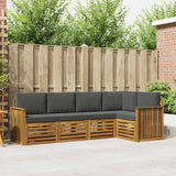 Sectional Sofa Set with Cushion 5 pcs Natural and Anthracite