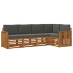 Outdoor Sofa Set 5 pcs 5-Seaters Natural and Anthracite