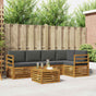 Outdoor Sofa Set 6 pcs 5-Seaters Natural and Anthracite