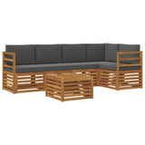 Sectional Sofa Set with Cushion 6 pcs Natural and Anthracite