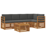 Outdoor Sofa Set 6 pcs 5-Seaters Natural and Anthracite