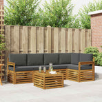 Outdoor Sofa Set 6 pcs 5-Seaters Natural and Anthracite