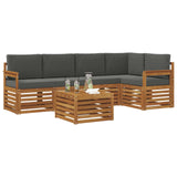 Sectional Sofa Set with Cushion 6 pcs Natural and Anthracite - Side View