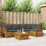 Outdoor Sofa Set 6 pcs 5-Seaters Natural and Anthracite