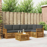 Sectional Sofa Set with Cushion 6 pcs Natural and Anthracite