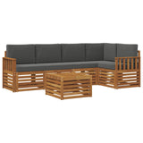 Sectional Sofa Set with Cushion 6 pcs Natural and Anthracite - Front View