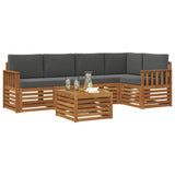 Sectional Sofa Set with Cushion 6 pcs Natural and Anthracite - Side View