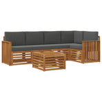 Outdoor Sofa Set 6 pcs 5-Seaters Natural and Anthracite