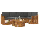 Sectional Sofa Set with Cushion 6 pcs Natural and Anthracite - Side View