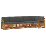 Sectional Sofa Set with Cushion 6 pcs Natural and Anthracite