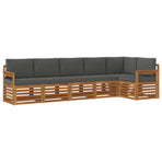Outdoor Sofa Set 6 pcs 6-Seaters Natural and Anthracite