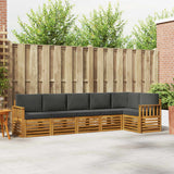 Sectional Sofa Set with Cushion 6 pcs Natural and Anthracite