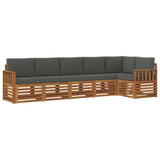 Sectional Sofa Set with Cushion 6 pcs Natural and Anthracite - Front View
