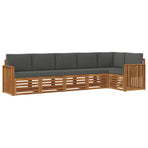 Outdoor Sofa Set 6 pcs 6-Seaters Natural and Anthracite