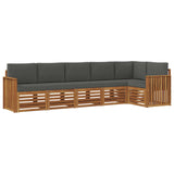 Sectional Sofa Set with Cushion 6 pcs Natural and Anthracite - Front View