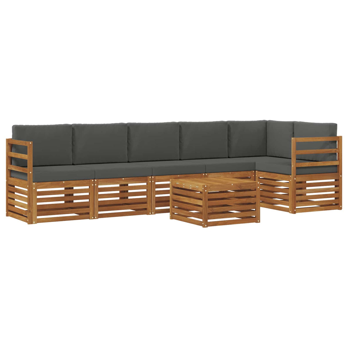 Sectional Sofa Set with Cushion 7 pcs Natural and Anthracite