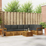 Sectional Sofa Set with Cushion 7 pcs Natural and Anthracite