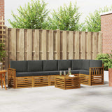 Sectional Sofa Set with Cushion 7 pcs Natural and Anthracite