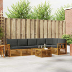 Outdoor Sofa Set 7 pcs 6-Seaters Natural and Anthracite