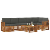 Sectional Sofa Set with Cushion 7 pcs Natural and Anthracite - Side View