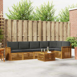 Sectional Sofa Set with Cushion 7 pcs Natural and Anthracite