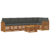 Sectional Sofa Set with Cushion 7 pcs Natural and Anthracite