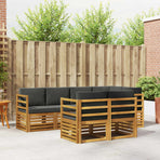 Outdoor Sofa Set 7 pcs 7-Seaters Natural and Anthracite