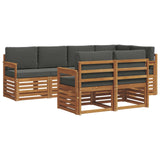 Sectional Sofa Set with Cushion 7 pcs Natural and Anthracite