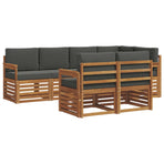 Outdoor Sofa Set 7 pcs 7-Seaters Natural and Anthracite