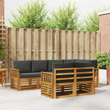 Sectional Sofa Set with Cushion 7 pcs Natural and Anthracite