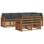 Outdoor Sofa Set 7 pcs 7-Seaters Natural and Anthracite