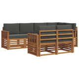 Sectional Sofa Set with Cushion 7 pcs Natural and Anthracite - Front View