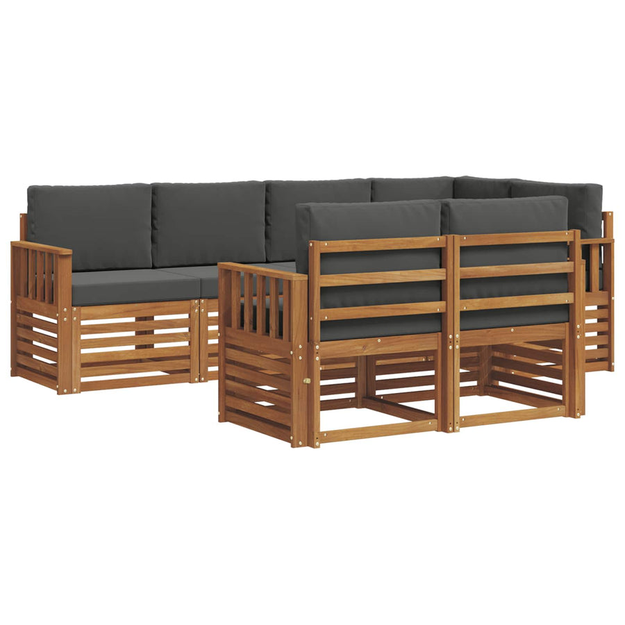 Outdoor Sofa Set 7 pcs 7-Seaters Natural and Anthracite