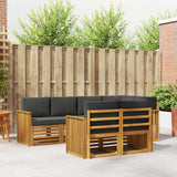 Sectional Sofa Set with Cushion 7 pcs Natural and Anthracite