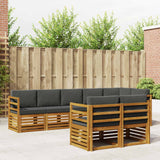 Sofa Sets 8 pcs Natural and Anthracite Solid Acacia Wood