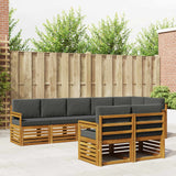Sofa Sets 8 pcs Natural and Anthracite Solid Acacia Wood