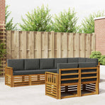 Outdoor Sofa Set 8 pcs 8-Seaters Natural and Anthracite