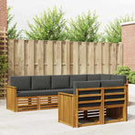 Outdoor Sofa Set 8 pcs 8-Seaters Natural and Anthracite